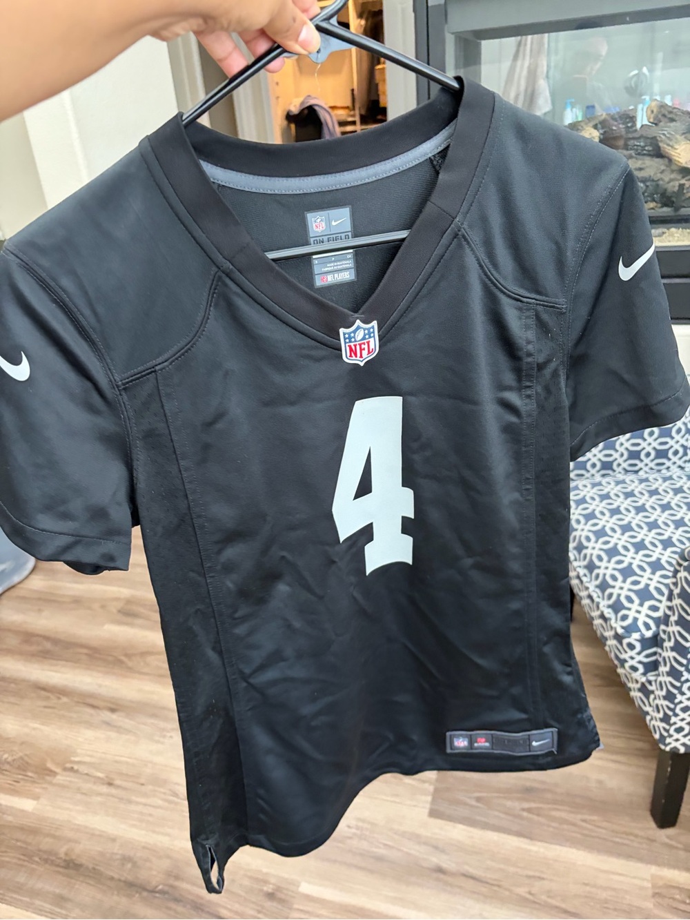 Nike Raider Black and White Carr Football Women’s Jersey